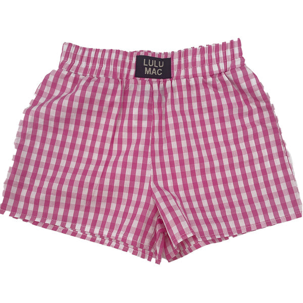 PINK GINGHAM KIDS SHORTS