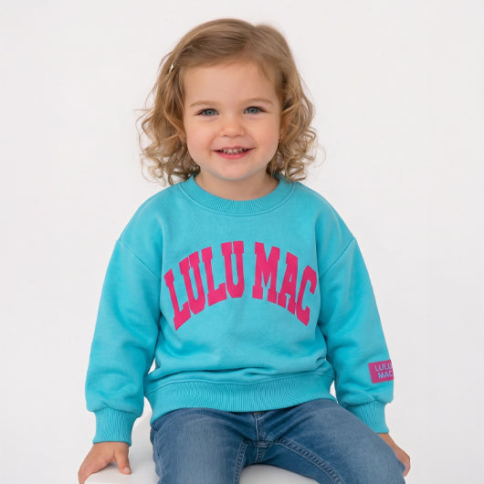 BLUE/HOT PINK PUFF TODDLER SWEATSHIRT