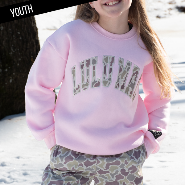LIGHT PINK CAMO KIDS SWEATSHIRT