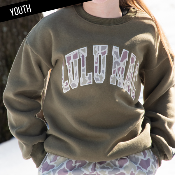 GREEN CAMO KIDS SWEATSHIRT