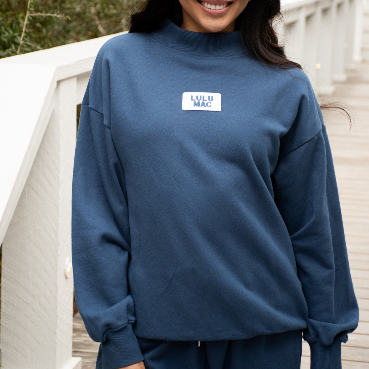 NAVY TERRY CLOTH LONG SLEEVES