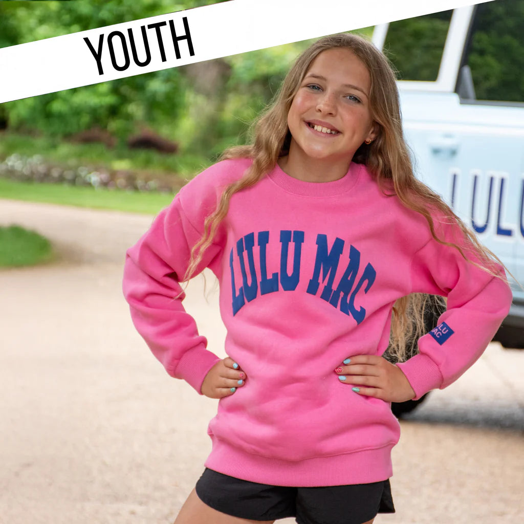 PINK/ROYAL PUFF KIDS SWEATSHIRT