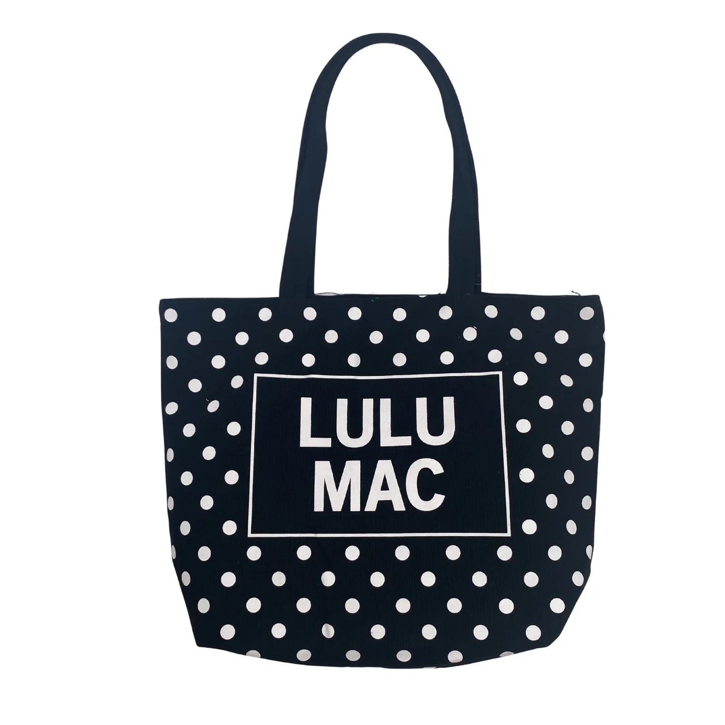 LULU MAC CANVAS TOTE BLACK DOT