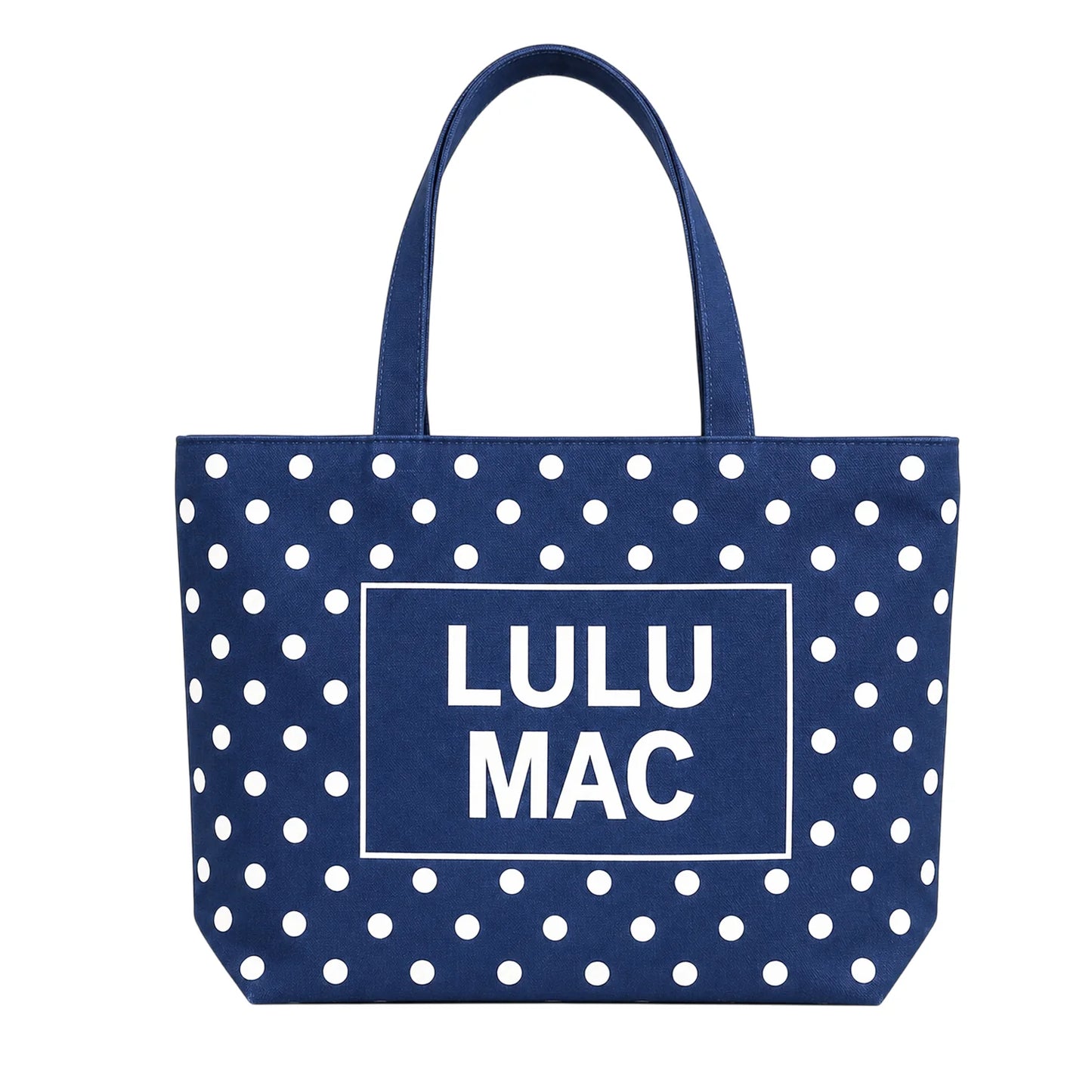 LULU MAC CANVAS TOTE NAVY DOT