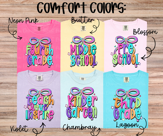 COLORFUL COQUETTE BOW GRADES