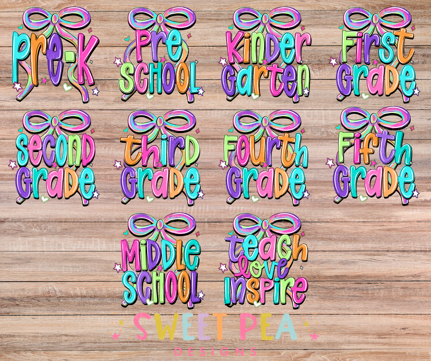 COLORFUL COQUETTE BOW GRADES