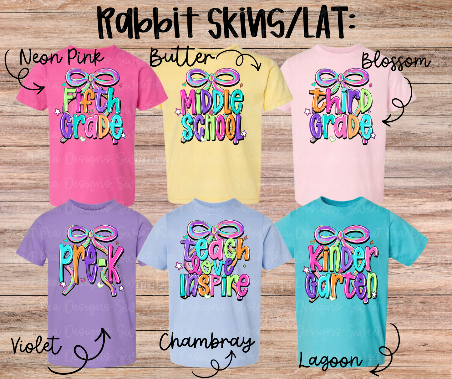 COLORFUL COQUETTE BOW GRADES