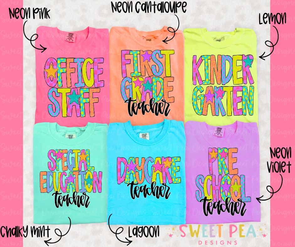 Preppy Bright School Shirts (Teacher Edition)