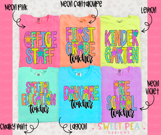 Preppy Bright School Shirts (Teacher Edition)