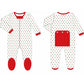 Christmas Button Flap Baby Footie – PRE-ORDER | Newborn–18M