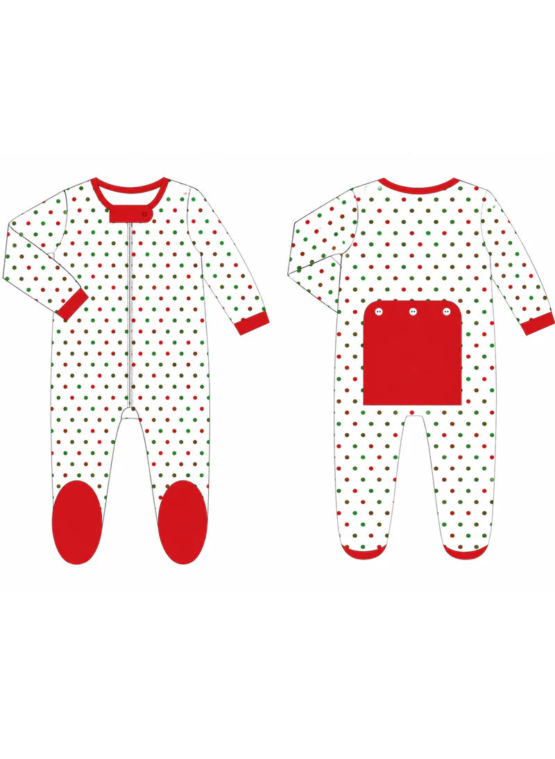 Christmas Button Flap Baby Footie – PRE-ORDER | Newborn–18M