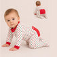 Christmas Button Flap Baby Footie – PRE-ORDER | Newborn–18M