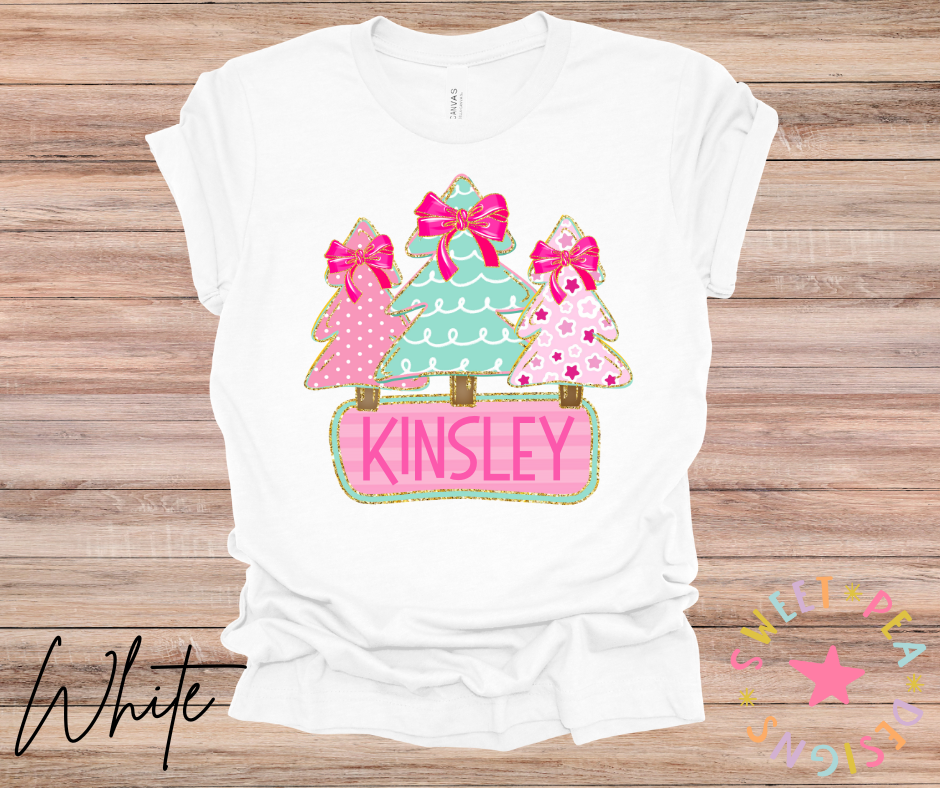Personalized Pink Christmas Tree Tee (Infant)