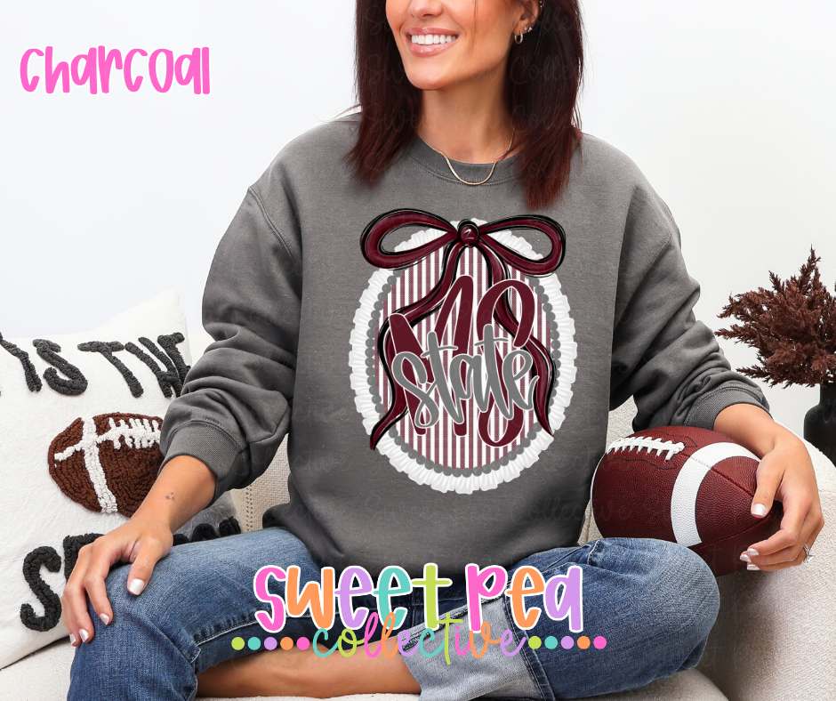 Collegiate Seersucker Ruffle Bow Design