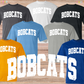 Bobcats Distressed Arched (White) *