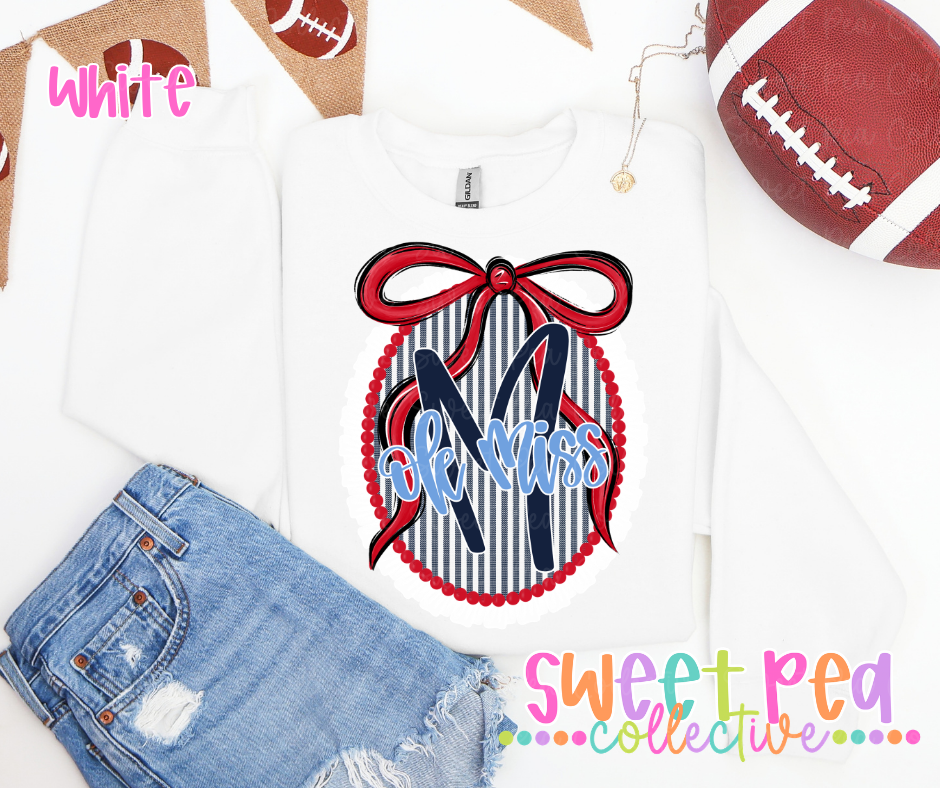 Collegiate Seersucker Ruffle Bow Design