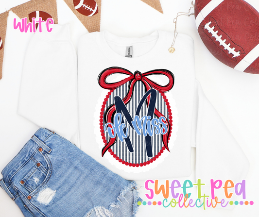 Collegiate Seersucker Ruffle Bow Design
