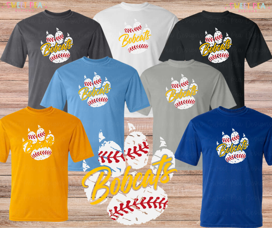 Bobcats Baseball Paw (Gold) *