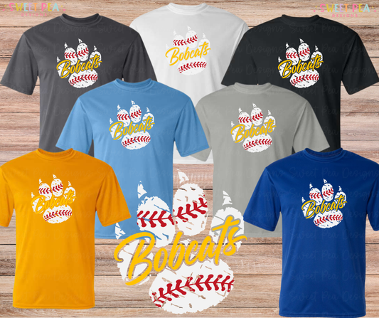 Bobcats Baseball Paw (Gold) *