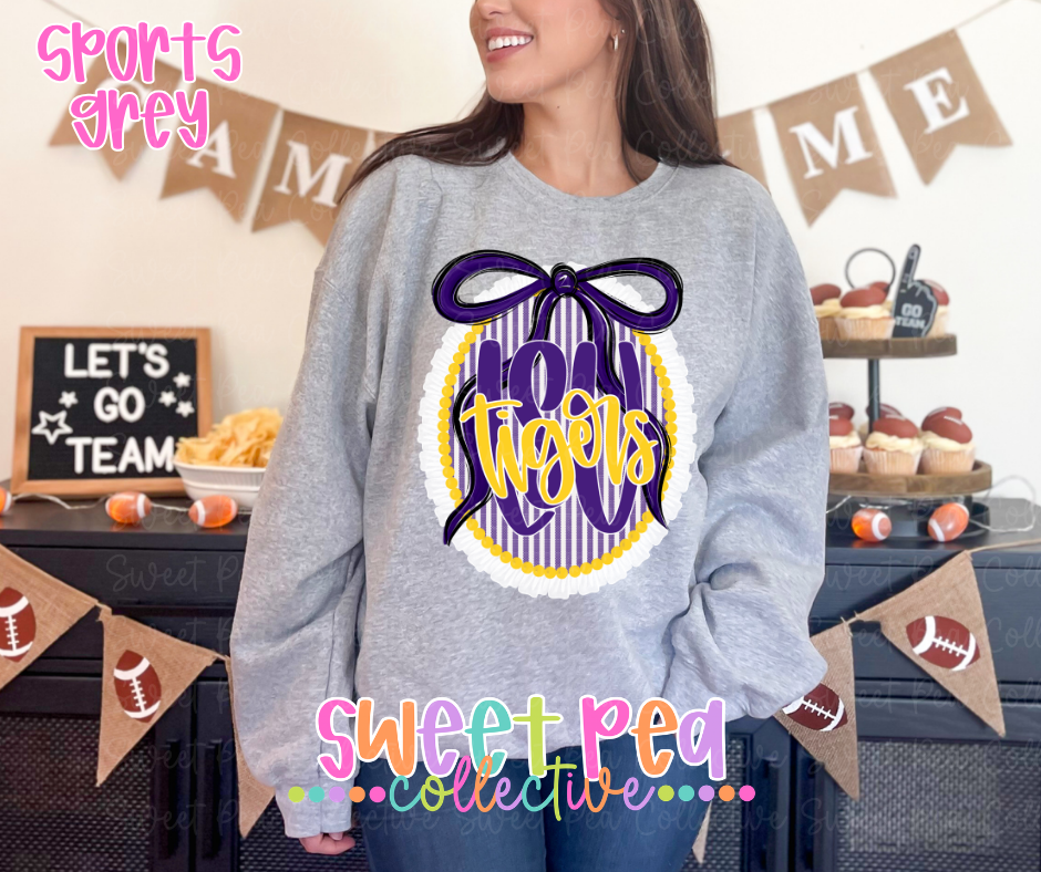 Collegiate Seersucker Ruffle Bow Design