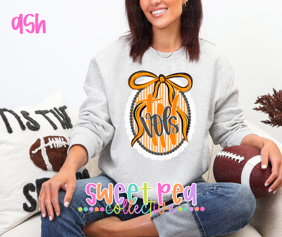 Collegiate Seersucker Ruffle Bow Design