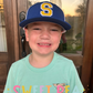 Single Letter 3D Puff Embroidery Hat (Gold/White)
