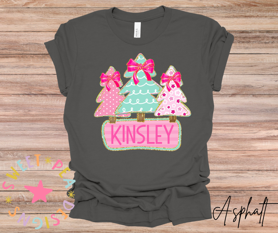 Personalized Pink Christmas Tree Tee (Infant)
