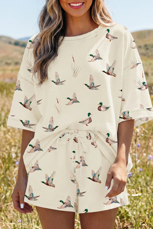 Mallard Duck Oversized Tee Short Set