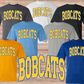 Bobcats Distressed Arched (Gold) *