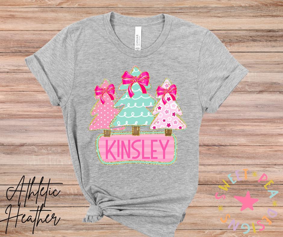 Personalized Pink Christmas Tree Tee (Infant)