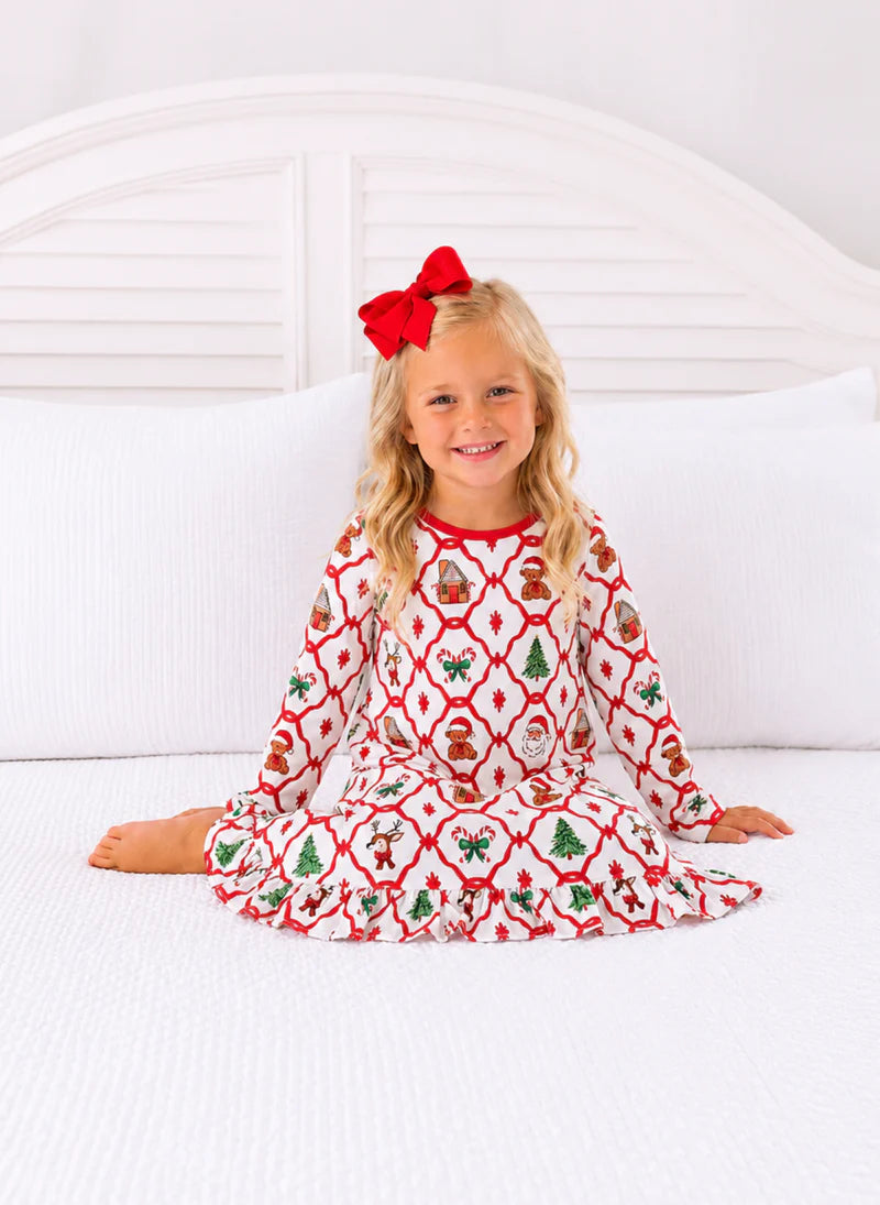 Christmas Girls Lounge Dress – PRE-ORDER | Sizes 12M–16Y