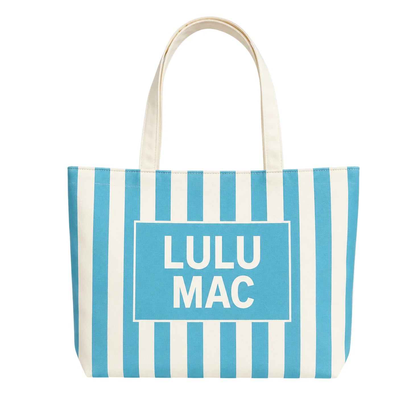 LULU MAC CANVAS TOTE BLUE/WHITE STRIPE