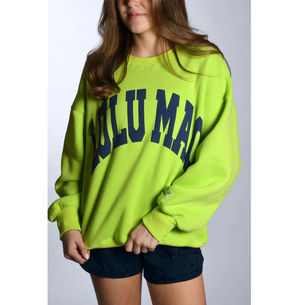 CHARTRUESE/DEEP BLUE PUFF SWEATSHIRT
