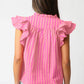 Split Neck Ruffle Tee