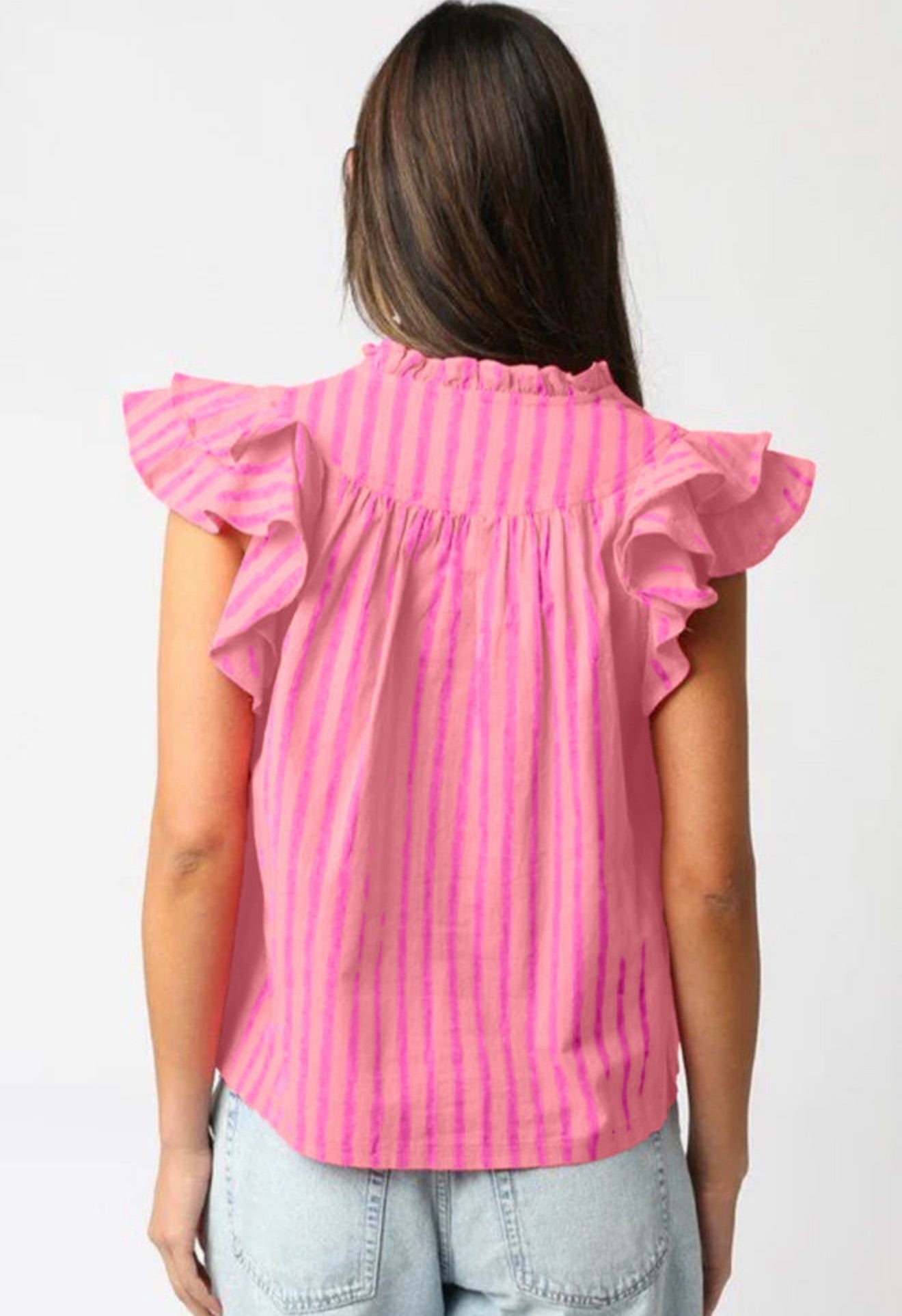 Split Neck Ruffle Tee