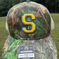 Camo Single Letter 3D Puff Embroidery Hat