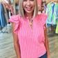 Split Neck Ruffle Tee