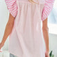 Vneck Flutter Sleeves Tee