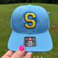 Single Letter 3D Puff Embroidery Hat (Columbia Blue)