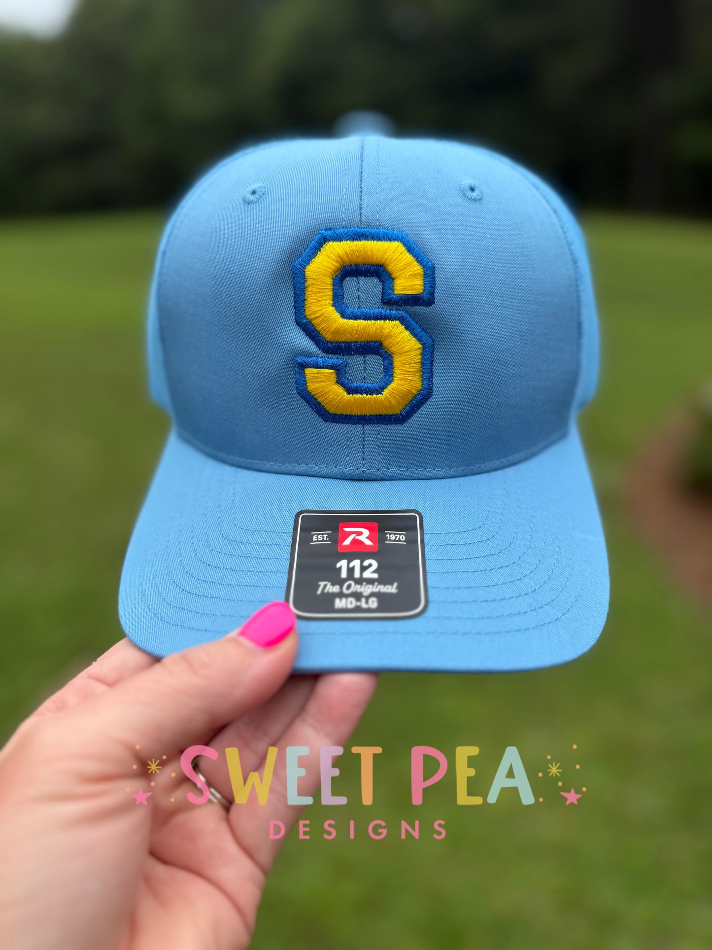 Single Letter 3D Puff Embroidery Hat (Columbia Blue)