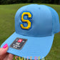 Single Letter 3D Puff Embroidery Hat (Columbia Blue)