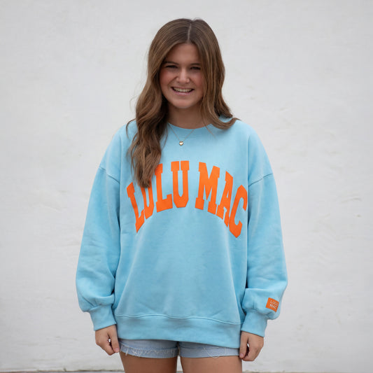 BLUE/ORANGE PUFF SWEATSHIRT