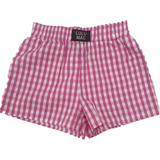 PINK GINGHAM KIDS SHORTS