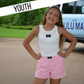 LIGHT PINK MINI POLKA DOT KIDS SHORTS