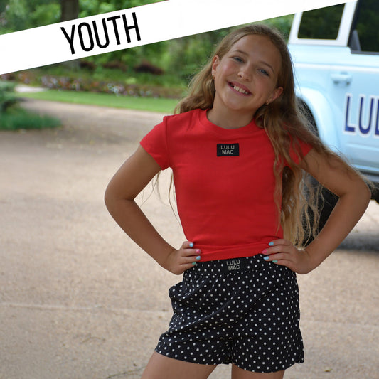 BLACK MINI POLKA DOT KIDS SHORTS