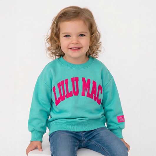 MINT/HOT PINK PUFF TODDLER SWEATSHIRT