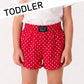 RED MINI POLKA DOT TODDLER SHORTS