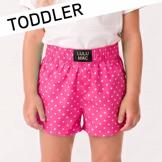 BUBBLE GUM MINI POLKA DOT TODDLER SHORTS