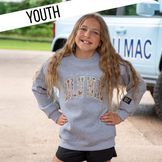 LIGHT GRAY CAMO KIDS SWEATSHIRT