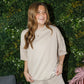 SAND SHORT SLEEVE TERRY CLOTH TOP